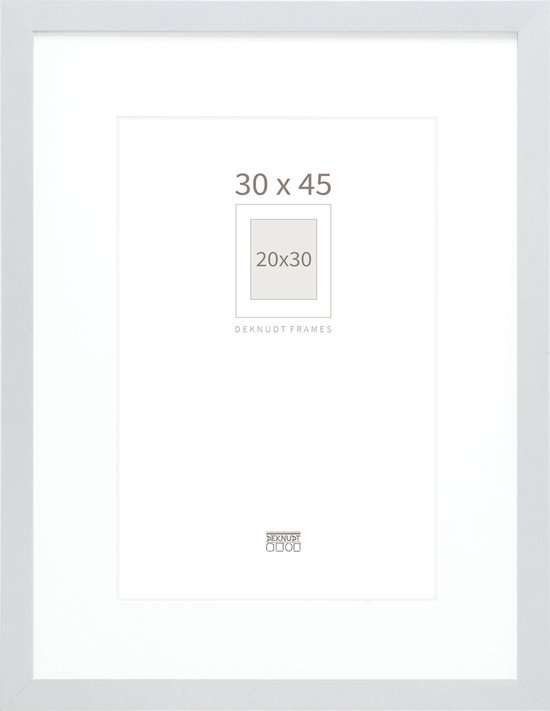 Deknudt Frames fotolijst - zilver met passe-partout - 20x30 / 30x45 cm