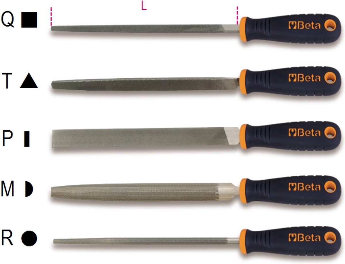 Beta Ronde Halffijn Vijl 250mm met Composiet Handvat