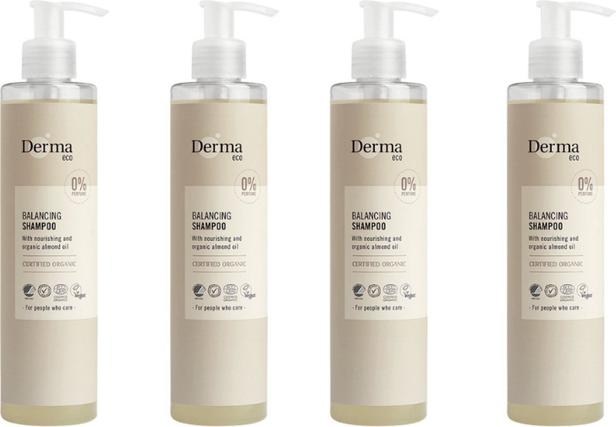 Derma Eco Shampoo - 4 x 250 ML - Parfumvrij
