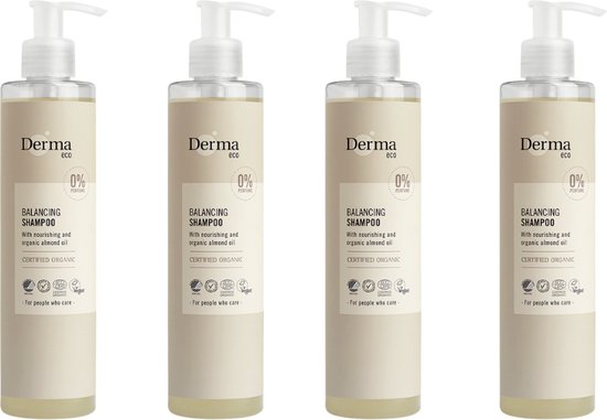 Derma Eco - Shampoo - 4 x 250ml - Non-toxic - Nourishing Formula - Hypoallergenic Care