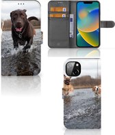 GSM Hoesje iPhone 14 Plus Wallet Book Case Honden Labrador