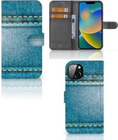 Wallet Book Case iPhone 14 Plus Telefoon Hoesje Jeans