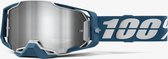 100% Armega Albar - Motocross Enduro BMX Downhill Bril Crossbril met Spiegellens - Blauw Zilver