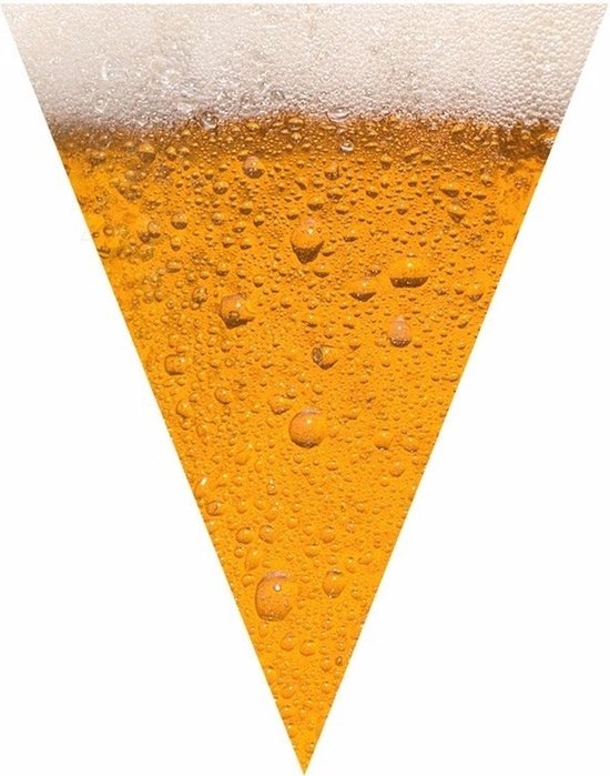 Bierglas print vlaggenlijn - slinger - 650 cm - bierfeest/oktoberfest versiering - kunststof