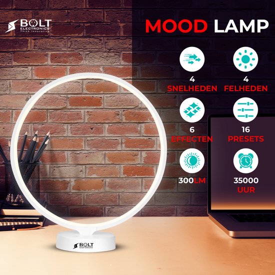 Bolt Electronics ® Tafellamp – Moodlamp – Lichttherapielamp - Moodlight – Daglichtlamp – Wit licht – Wit - Bolt Electronics®