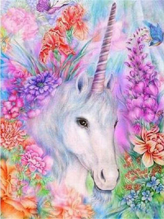 Diamond painting 20x25cm - unicorn ( ronde steentjes)