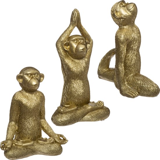 Figurines GOLD MONKEYS "YOGA" - grand modèle - hauteur 17 cm - cul. 3
