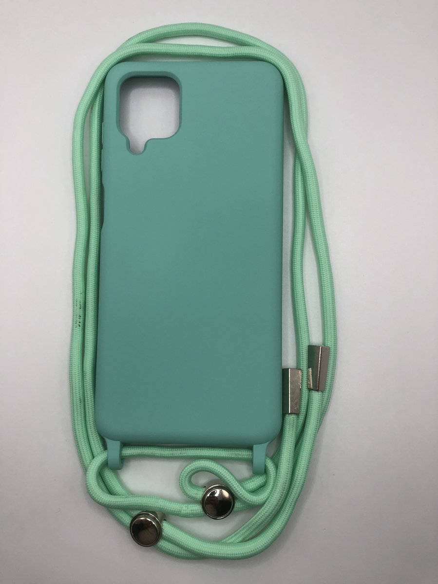 Siliconen Backcover met Koord - Geschikt voor Samsung Galaxy A12 - Turquoise