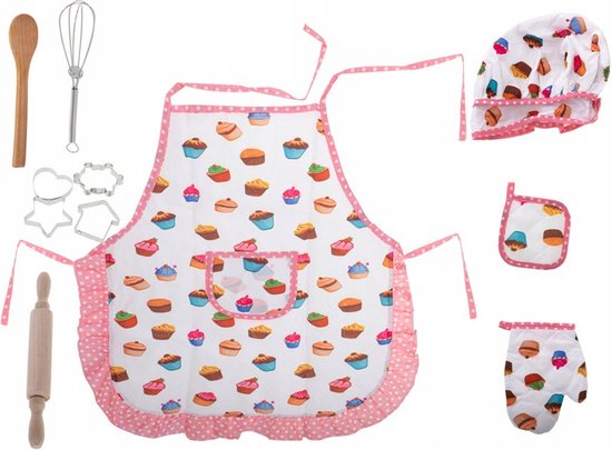 Keukenschort - Kokset - Verkleedset - Kookschort - Alles voor de kleine kok