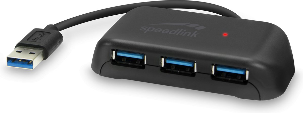 Speedlink Snappy EVO - USB Hub - USB-A naar 3x USB 3.1 - 5 Gbit-s - Zwart