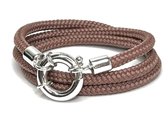 NOUVEAU! - Jolla - bracelet wrap femme - argent - corde - Classic Rope - Old Pink