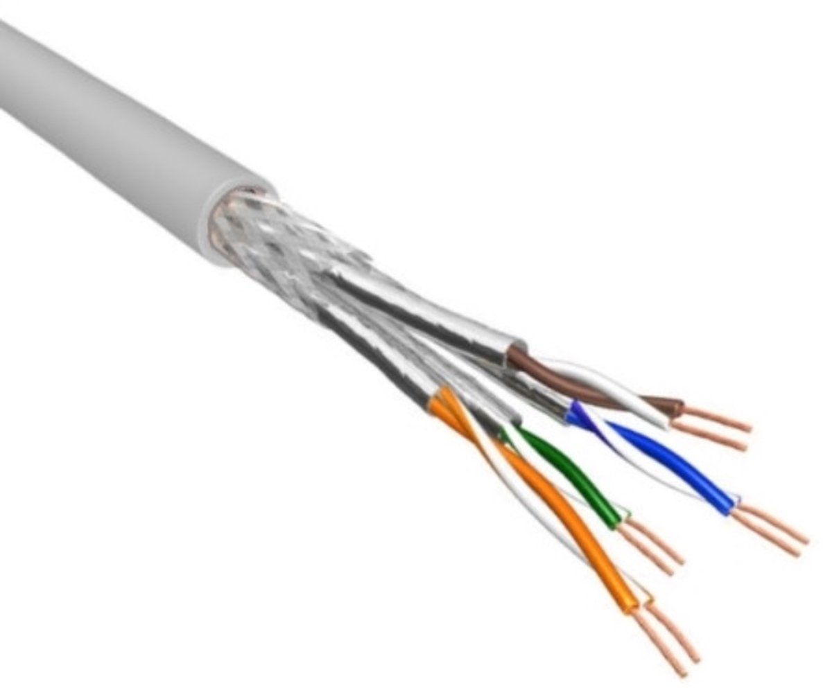 S/FTP CAT6 Gigabit netwerkkabel met flexibele aders - AWG27 - LSZH / grijs - 100 meter