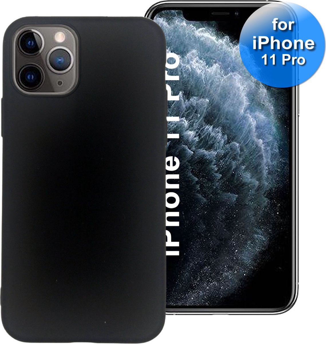 Hoesje geschikt voor iPhone 11 Pro - telefoonhoesje - Back Cover - Siliconen - Zwart