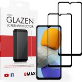 2-pack BMAX geschikt voor Samsung Galaxy M23 Screenprotector - Full Cover - Gehard glas - Tempered glas - Samsung screenprotectors 2 stuks - Telefoonglaasje - Beschermglas - Glasplaatje - Screensaver - Screen protector - Case friendly - Zwart
