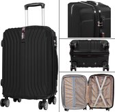 Reiskoffer - Koffer met TSA slot - Reis koffer op wielen - Stevig ABS - 82 Liter - Almeria - Zwart - Travelsuitcase - L