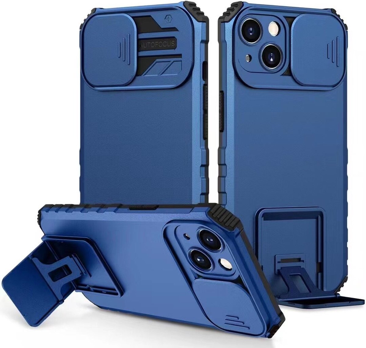 Hoesje Window Stand Back cover Blauw geschikt voor Iphone 12 Pro