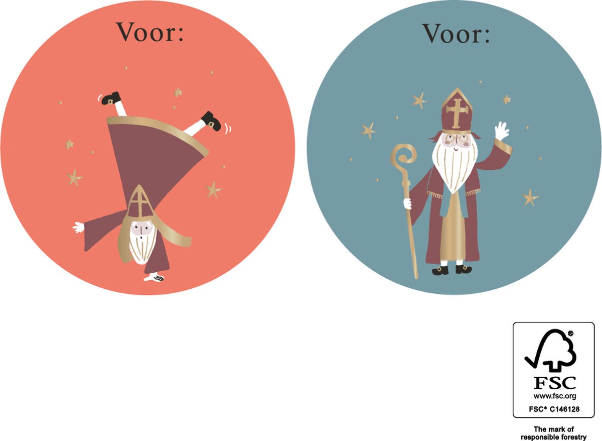 Stickers Duo - Sinterklaas - Acrobaat Goud -10 stickers