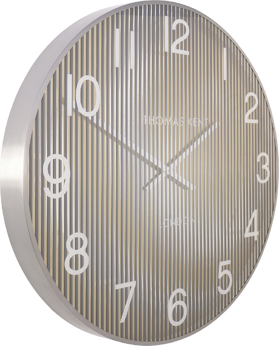Thomas Kent Wandklok Linear 53 Cm Staal Zwart/zilver