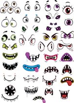 LBM Halloween stickervellen - Monster ogen en monden