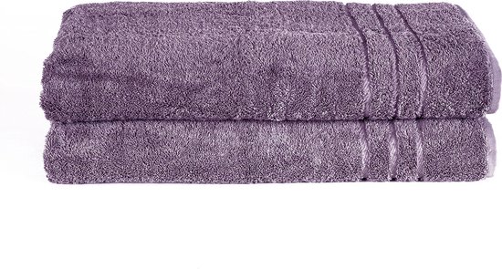 Komfortec Set van 2 Handdoeken 70x200 cm, 100% Katoen, XXL Saunahanddoeken, Saunahanddoek Zacht, Grote badstof, Sneldrogend, Violet