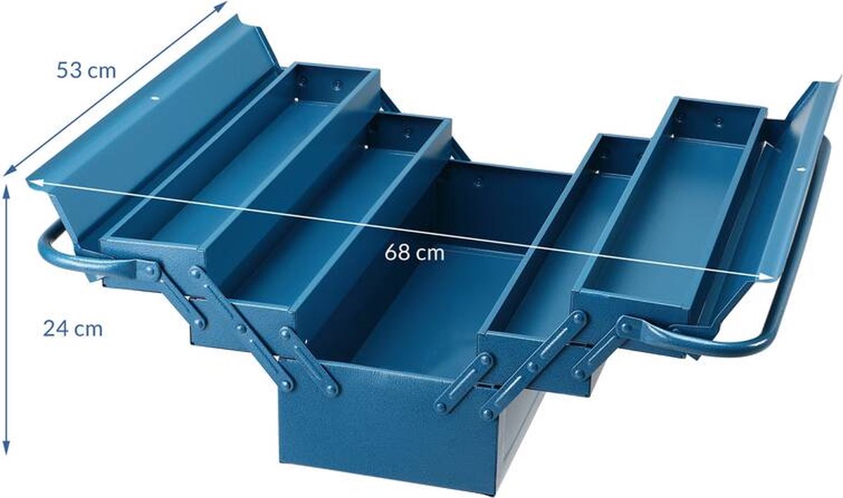 Monzana Stalen Gereedschapskoffer Blauw 53 X 20 X 20 Cm Bol Monzana stalen gereedschapskoffer blauw 53 x 20 x 20 cm bol