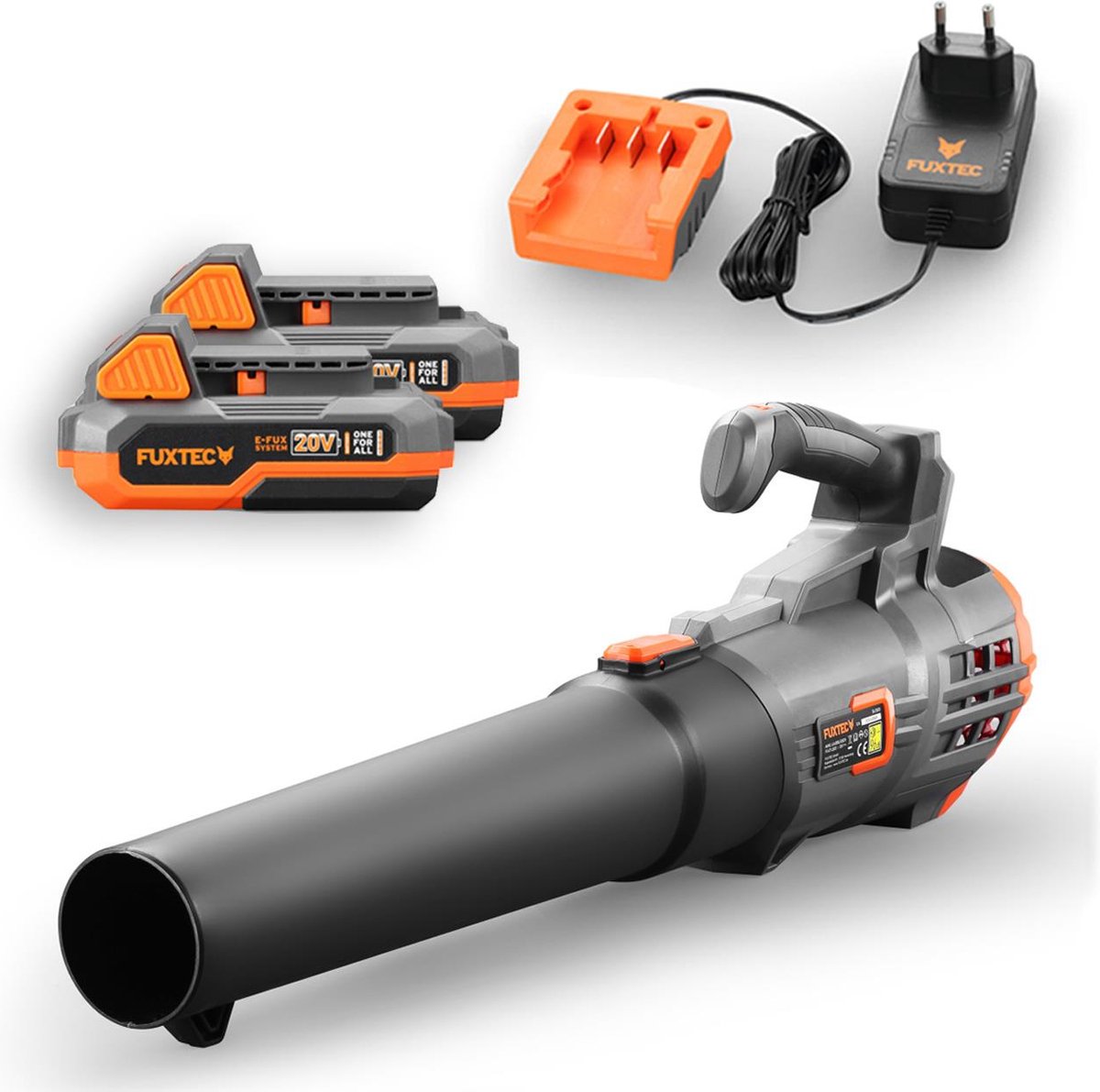 FUXTEC bladblazer accu 20V - set met 2 batterijen (2Ah) en lader (1A)