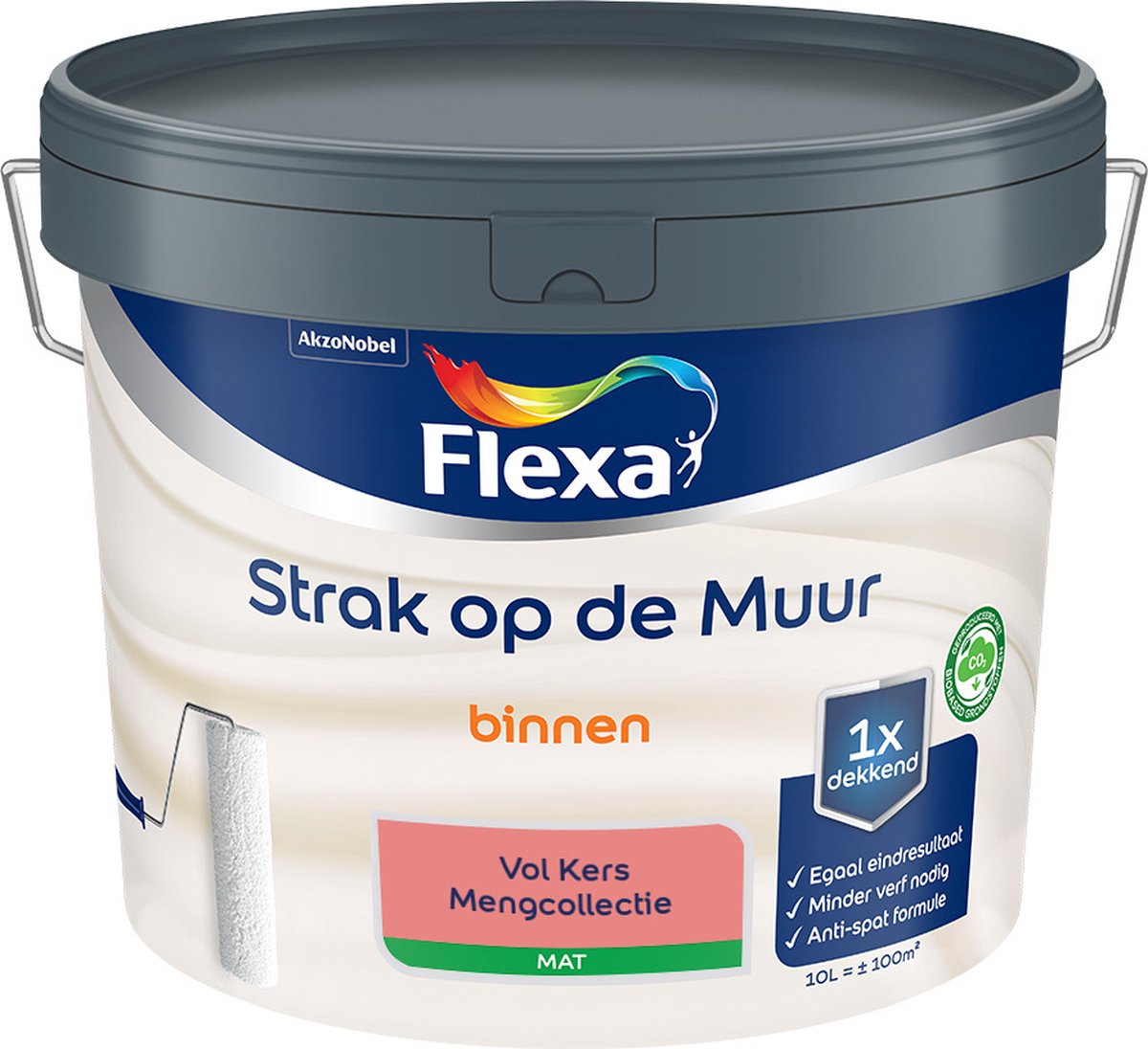 Flexa Strak op de Muur Muurverf - Mat - Mengkleur - Vol Kers - 10 liter