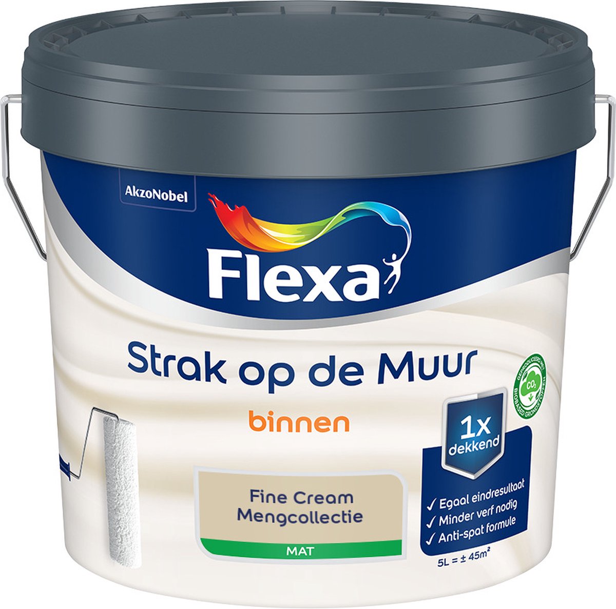 Flexa Strak op de Muur Muurverf - Mat - Mengkleuren Collectie - Fine Cream - 5 liter