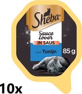 Sheba Alu - Sauce Lovers - Tonijn - 10x85g - Kattenvoer Kuipje