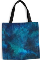 MuchoWow® Schoudertas - Strandtas - Big Shopper - Boodschappentas - Patroon - Verf - Abstract - Blauw - 45x45 cm - Katoenen tas