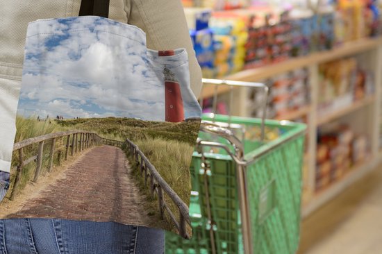 Sac Bandoulière - Sac de Plage - Shopper Chemin du Phare dans les Dunes - 40x40 cm - Sac Coton