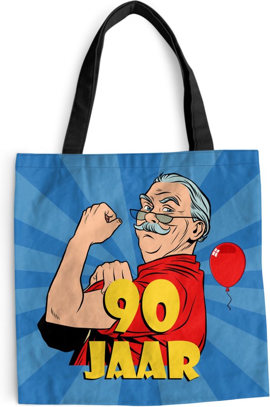 Schoudertas Strandtas Shopper Man Jubileum 90 Jaar 40x40