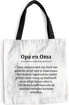 MuchoWow® Schoudertas - Strandtas - Big Shopper - Boodschappentas - Quotes - Spreuken - 'Opa en oma' - 45x45 cm - Katoenen tas