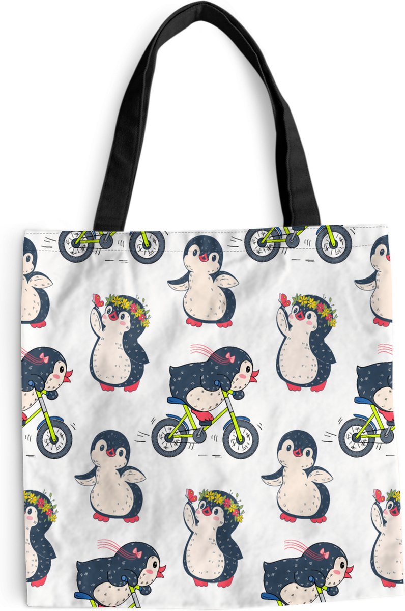 Schoudertas - Strandtas - Shopper Pinguïn - Design - Vis - 40x40 cm