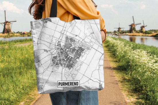 Sac bandoulière - Sac de plage - Shopper City map Purmerend - 45x45 cm - Sac en coton