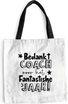 MuchoWow® Schoudertas - Strandtas - Big Shopper - Boodschappentas - Quote - Bedankt - Coach - 40x40 cm - Katoenen tas