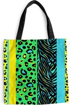 Sac à Bandoulière - Sac de Plage - Design Shopper - Imprimé Panthère - Jaune - Vert - 45x45 cm - Sac en Coton