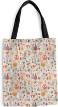 Sac bandoulière - Sac de plage - Shopper Fox - Fleurs - Arc-en-ciel - Enfants - Design - 40x50 cm - Sac en coton