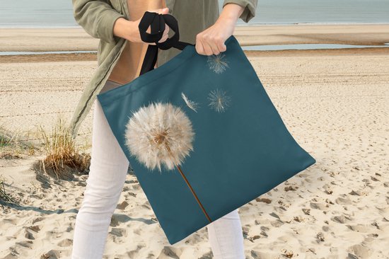 MuchoWow® Sac à bandoulière - Sac de plage - Big Shopper - Sac de courses - Pissenlit - Graines - Couleur - 45x45 cm - Sac en coton