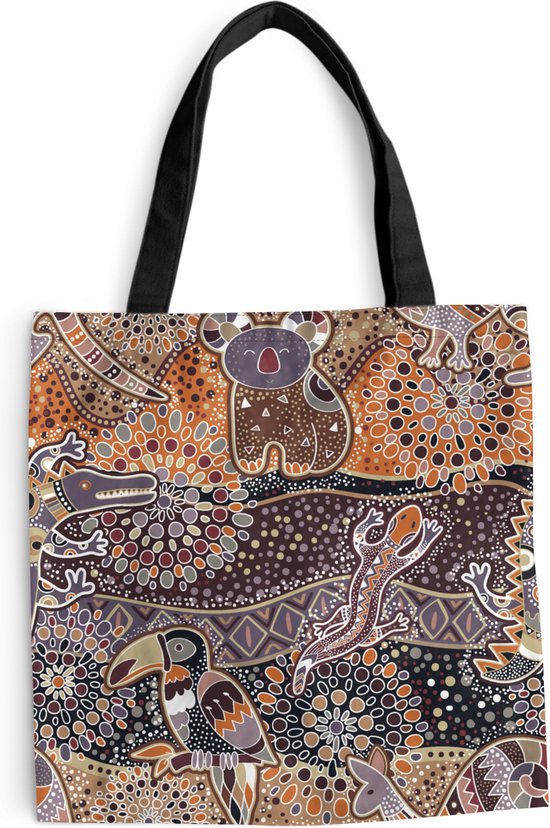 MuchoWow® Schoudertas - Strandtas - Big Shopper - Boodschappentas - Patronen - Koala - Dieren - Australië - 45x45 cm - Katoenen tas