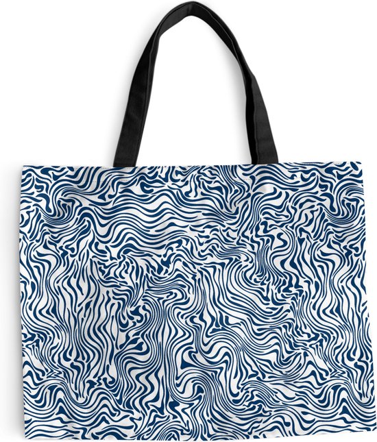 Sac Bandoulière - Sac De Plage - Motifs Shopper - Abstrait - Blauw - 50x40 cm - Sac Coton