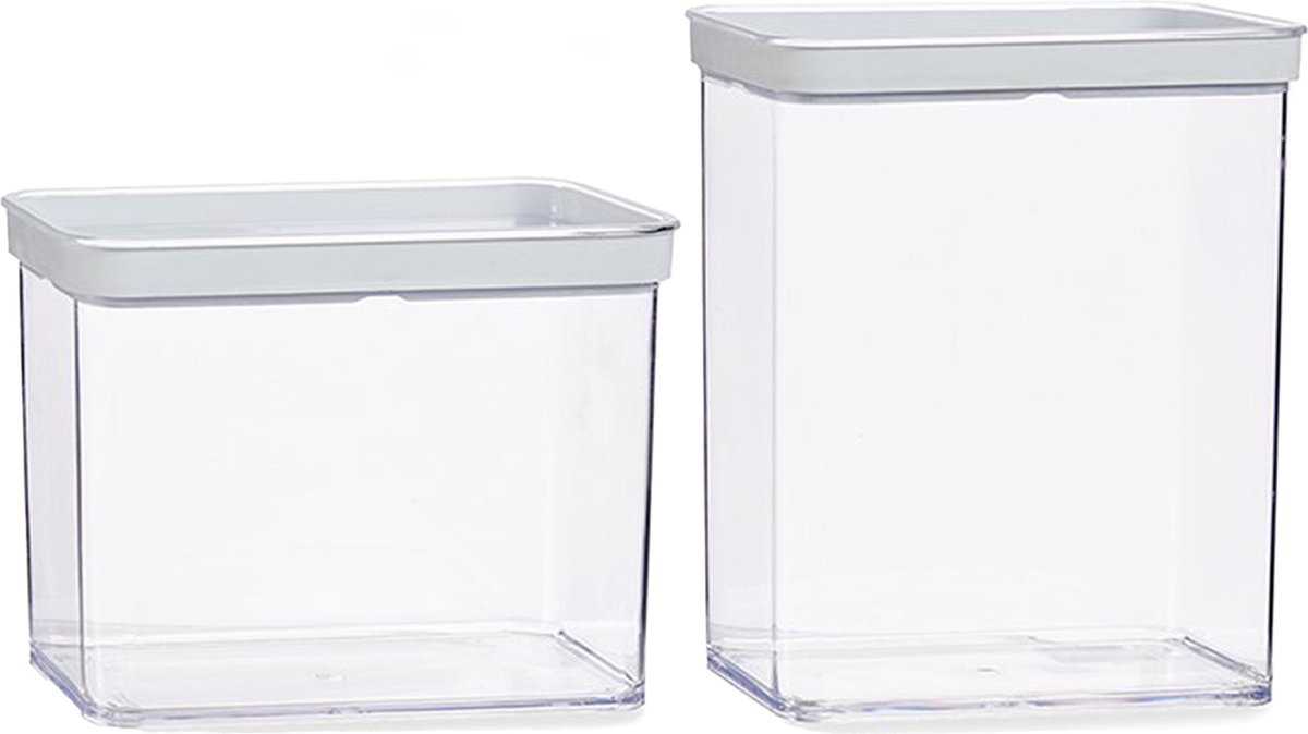 Gondol Plastics 4x kunststof voedsel voorraad potten/bakjes set met deksel 2.2 en 3.3 liter