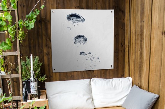 Grandes bulles d'air dans l'eau affiche de jardin 100x100 cm - Toile de jardin / Toile d'extérieur / Peintures pour l'extérieur (décoration de jardin)