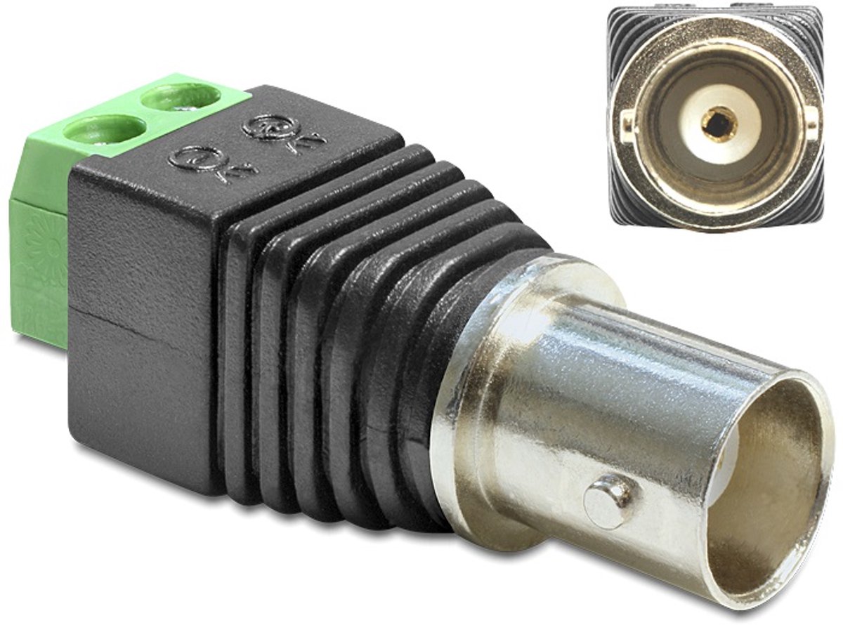 Delock - Adapter BNC Buchse - Terminalblock 2 Pin
