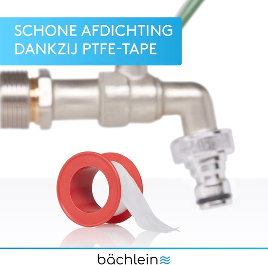 Bächlein Robinet universel pour le jardin [vert] avec 2 raccords de tuyau - robinet à tournant sphérique noble avec raccord 1/2 et 3/4 pouces, robinet de sortie à l'extérieur