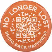 NoLongerLost Stickers (x2) - Slimme dome shape sticker - Oranje - QR code - Track en Trace