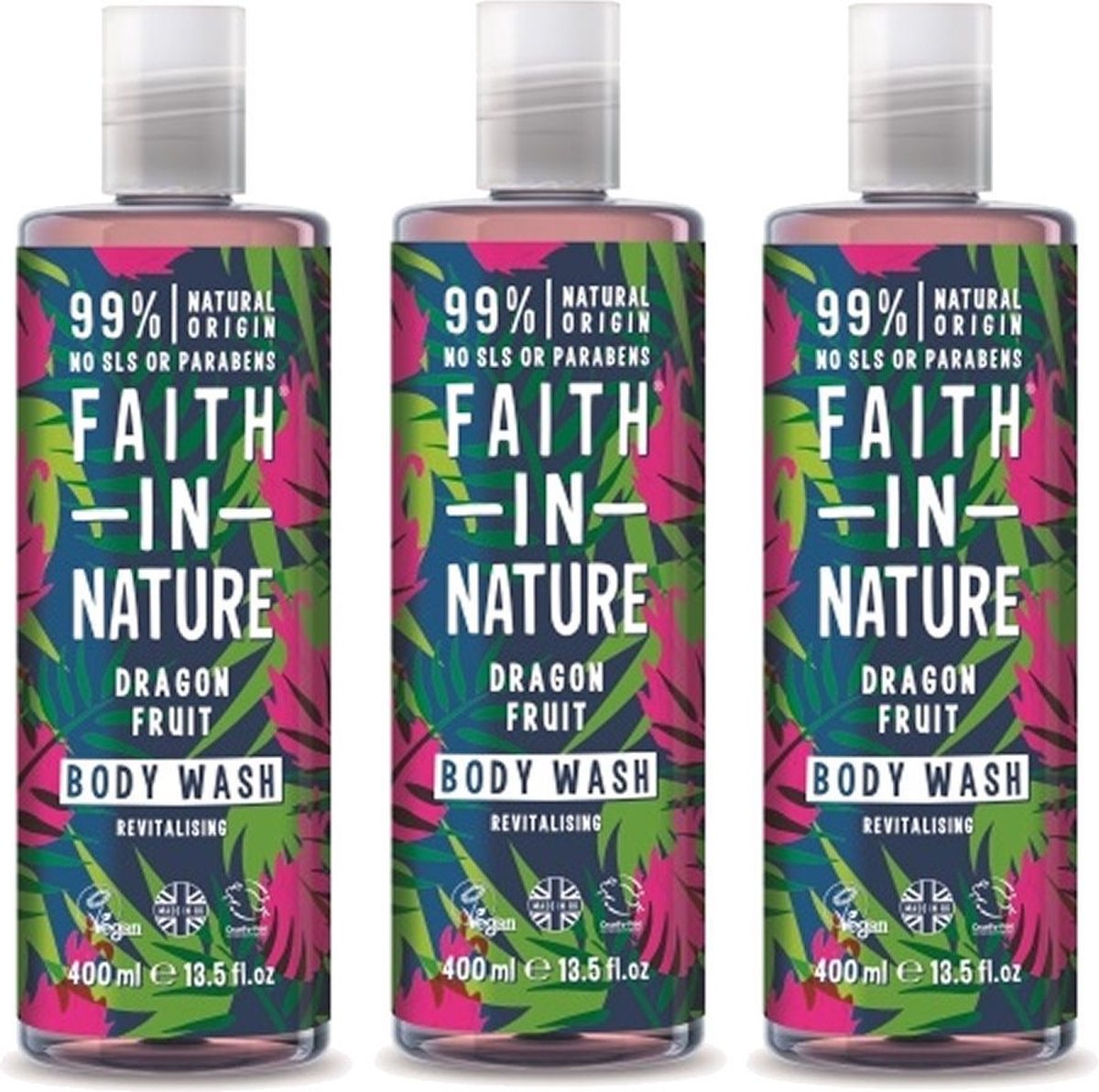 Goedkoopste FAITH IN NATURE – Body Wash Dragon Fruit – 3 pak – Exotische geur - Natuurlijk