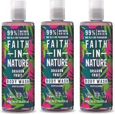 FAITH IN NATURE – Body Wash Dragon Fruit – 3 pak – Exotische geur - Natuurlijk
