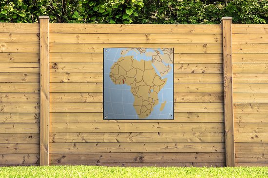 Une illustration d'une carte de l'Afrique avec le Togo en affiche de jardin rouge 100x100 cm - Toile de jardin / Toile d'extérieur / Peintures d'extérieur (décoration de jardin)