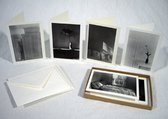 Lilo Raymond - Vintage dubbele kaarten - Zwart-wit - Set van 2x6 kaarten met eco-katoen enveloppen met eco-katoen enveloppen